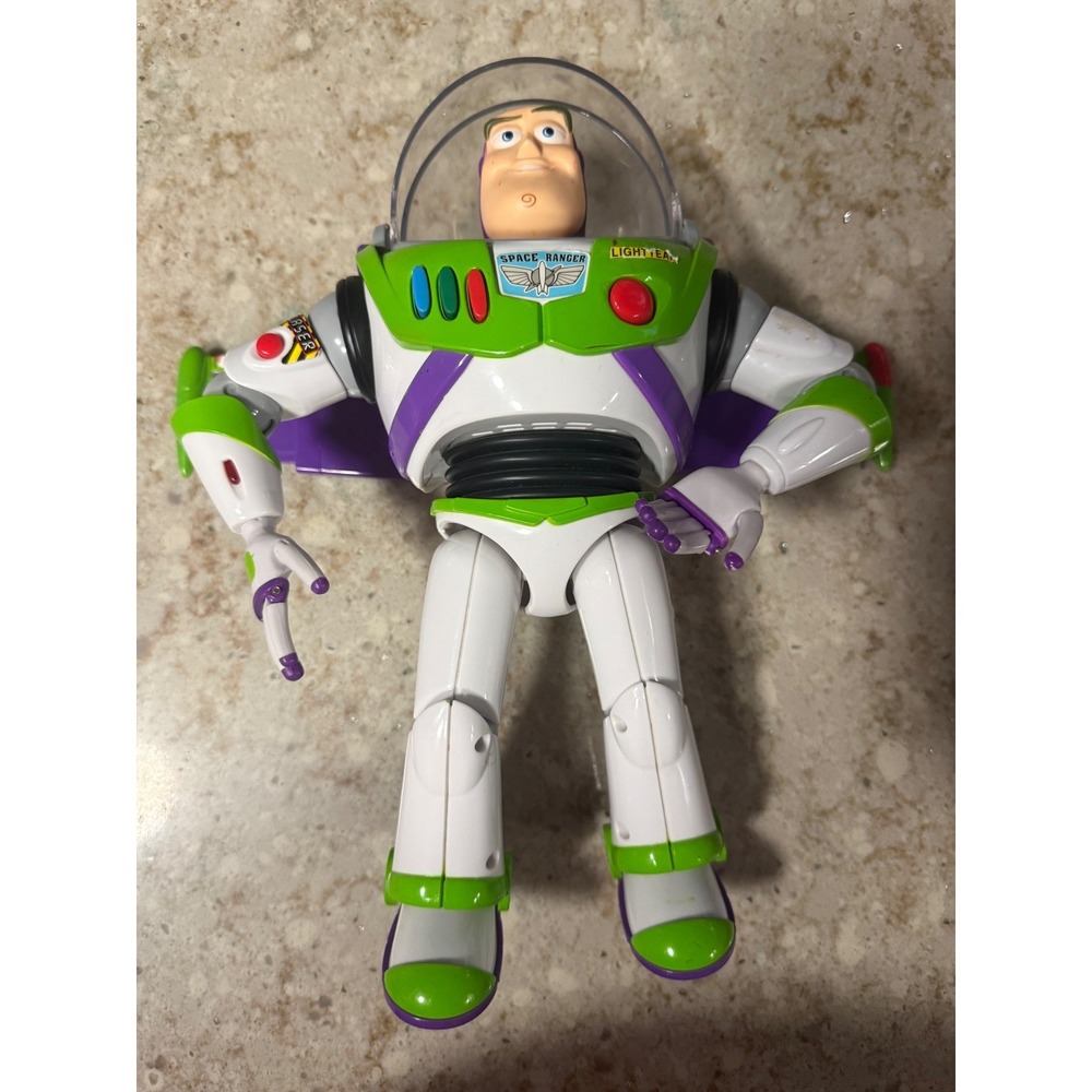 Disney Toy Story Buzz Lightyear Action Figure Thinkway Toys 12 Inch White Green